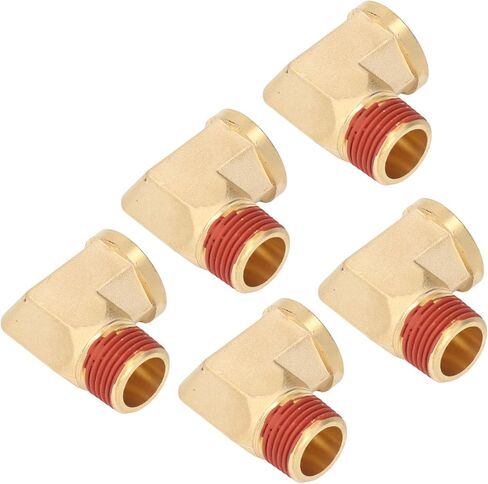 Aramox 90 Degree Brass Elbow Fitting, Durable Brass and Rubber, Easy Installation 1/2in NPT Connector for Home and Industrial Plumbing in Kuwait