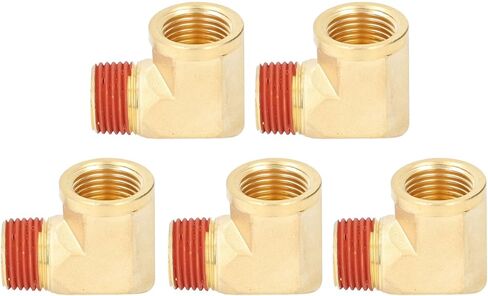 Aramox 90 Degree Brass Elbow Fitting, Durable Brass and Rubber, Easy Installation 1/2in NPT Connector for Home and Industrial Plumbing in Kuwait