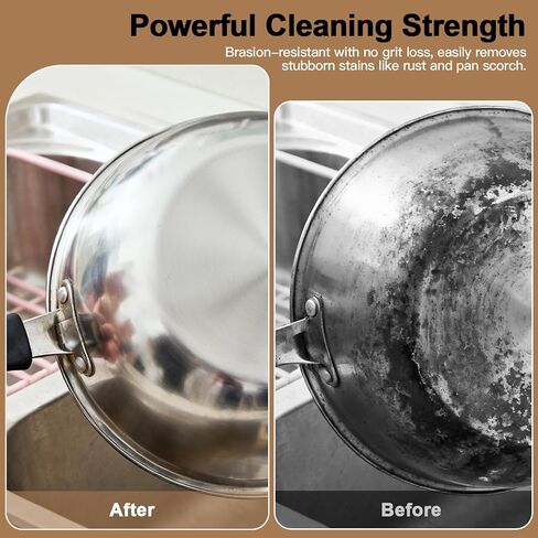 1Pcs Emery Magic Wipe Sponge for Pots and Pans, Nano Carborundum Rust Remover Pad, Household Kitchen Cleaning Tool for Sinks, Stoves, Cast Iron and Metal Descaling - Blue in Kuwait
