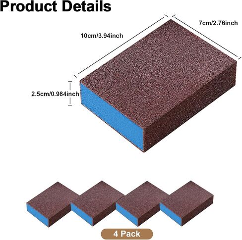 1Pcs Emery Magic Wipe Sponge for Pots and Pans, Nano Carborundum Rust Remover Pad, Household Kitchen Cleaning Tool for Sinks, Stoves, Cast Iron and Metal Descaling - Blue in Kuwait