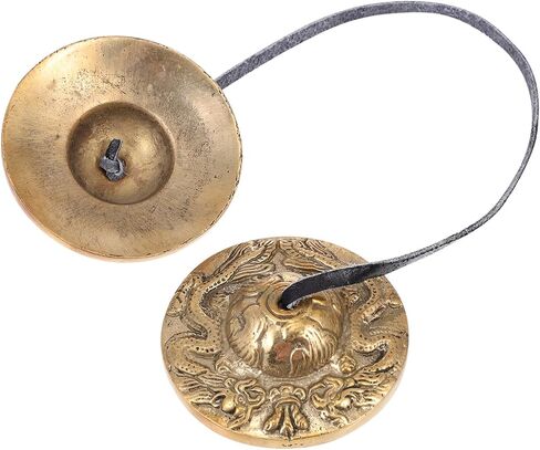 Tibetan Pure Copper Percussion Cymbal Bell Serpent Design Meditation Yoga Bell for Religious Ceremony Handcrafted Instrument in Kuwait
