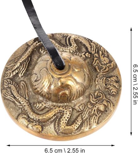 Tibetan Pure Copper Percussion Cymbal Bell Serpent Design Meditation Yoga Bell for Religious Ceremony Handcrafted Instrument in Kuwait
