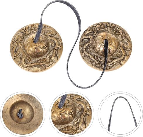 Tibetan Pure Copper Percussion Cymbal Bell Serpent Design Meditation Yoga Bell for Religious Ceremony Handcrafted Instrument in Kuwait