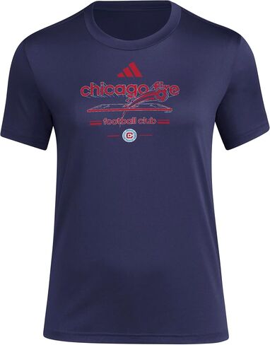 تي شيرت Chicago Fire Fc Vintage World Pre-Game قصير الأكمام للنساء من Adidas in Kuwait