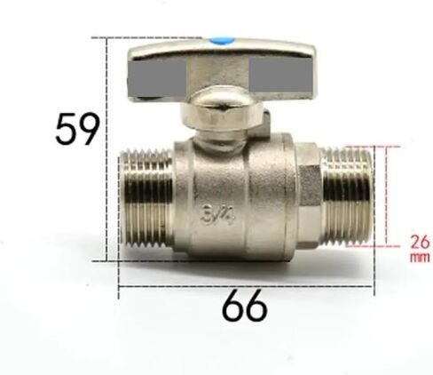 DN20 G 3/4 "صمام كروي نحاسي ذكر منفذ زيت غاز الماء مقاس 15 مم بمقبض in Kuwait