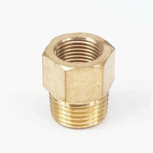 1/2" NPT Male x 3/8" NPT Female Brass Pipe Fitting Connector For Pressure Gauge Air Gas Fuel Water Pressure 229 PSI in Kuwait