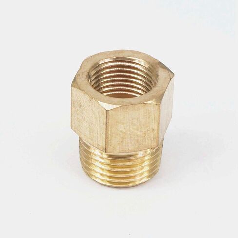 1/2" NPT Male x 3/8" NPT Female Brass Pipe Fitting Connector For Pressure Gauge Air Gas Fuel Water Pressure 229 PSI in Kuwait