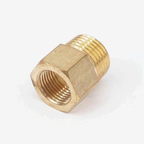 1/2" NPT Male x 3/8" NPT Female Brass Pipe Fitting Connector For Pressure Gauge Air Gas Fuel Water Pressure 229 PSI in Kuwait