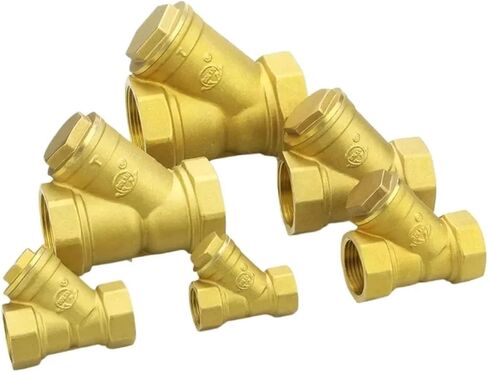 1/2 "3/4" 1 "BSP أنثى الموضوع النحاس مضمنة Y نوع مصفاة الفلتر صمام وصلة أنابيب موصل للمياه (2"، مع مقبض) in Kuwait