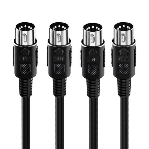 2 حزمة كابل MIDI بطول 1.6 قدم، كابل MIDI ذكر إلى ذكر 5 دبابيس للوحة مفاتيح MIDI، البيانو الإلكتروني، الطبلة الإلكترونية in Kuwait