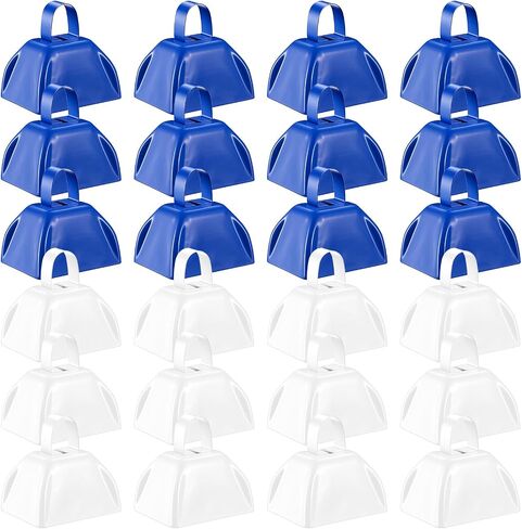 24pcs Cowbells for Sporting Events Bulk Loud Noise Makers Metal Cow Bell with Handle for Cheering Competition Marathon Wedding DIY Paint, White in Kuwait
