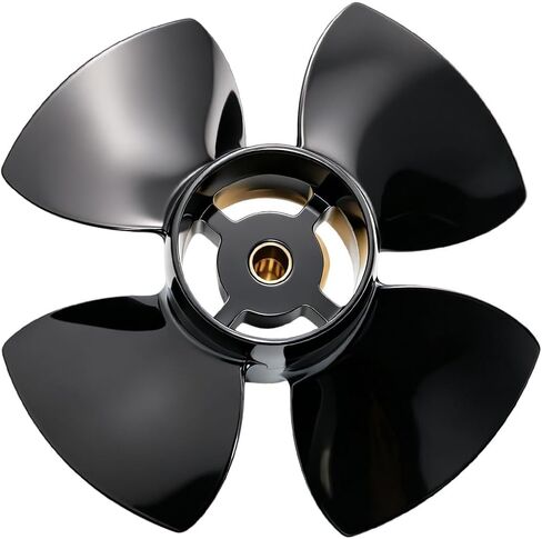 مروحة القارب 8.7 × 5 لمحرك Tohatsu Nissan Mercury Black Max 8HP 9.8HP 9.9HP الخارجي (12 سنًا)، استبدال الملعب 8.7x5 لـ Solas Amita 4 دعامات محرك القارب الألومنيوم عالية الدفع، 4 شفرات، RH in Kuwait