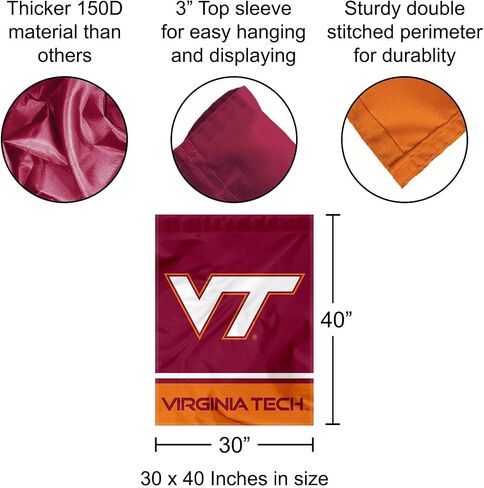 لافتة علم المنزل بشعار VA Tech Hokies Wordmark in Kuwait