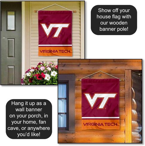 لافتة علم المنزل بشعار VA Tech Hokies Wordmark in Kuwait