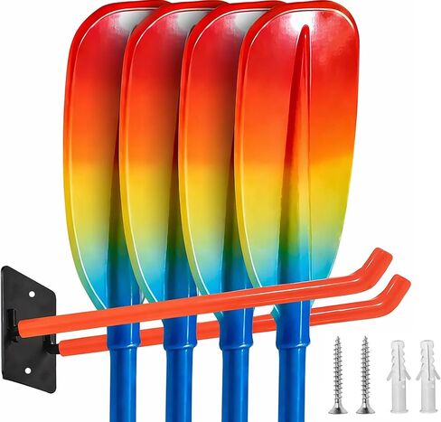 Kayak Paddle Holder Wall Mount – Heavy Duty Paddle Storage Rack for Kayak, SUP & Canoe | Metal Hooks Indoor Garage Organizer for Paddles & Water Sports Gear in Kuwait