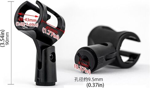 2pcs universal microphone holder clip adjustable microphone clip mounting bracket, suitable for handheld microphone recording condenser microphone in Kuwait