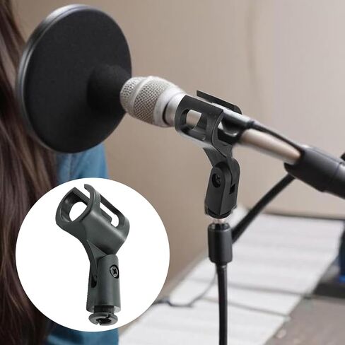 2pcs universal microphone holder clip adjustable microphone clip mounting bracket, suitable for handheld microphone recording condenser microphone in Kuwait