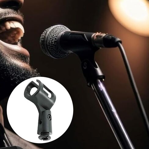 2pcs universal microphone holder clip adjustable microphone clip mounting bracket, suitable for handheld microphone recording condenser microphone in Kuwait