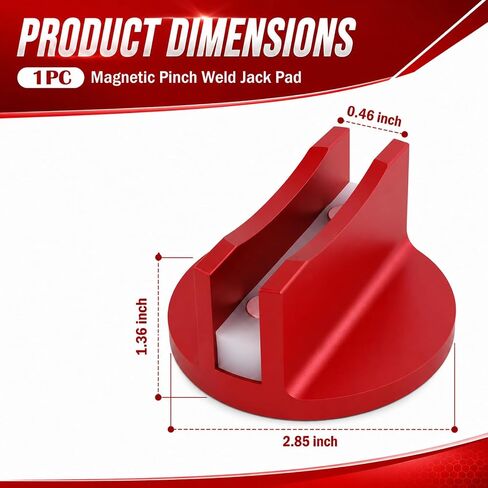 Pinch Weld Jack Adapter,Aluminum Magnetic Jack Pad Pinch Weld Adapter with 0.46" Large Grooved,Anti-Slip Stable Floor Jacks Pinches Welds Adapters for Jacks Lifting Support in Kuwait