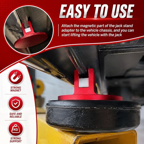 Pinch Weld Jack Adapter,Aluminum Magnetic Jack Pad Pinch Weld Adapter with 0.46" Large Grooved,Anti-Slip Stable Floor Jacks Pinches Welds Adapters for Jacks Lifting Support in Kuwait