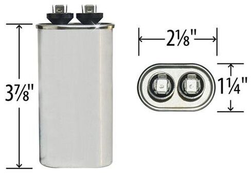 GE - 25 uF MFD x 370 VAC Genteq استبدال مكثف بيضاوي # C325L/97F9804 in Kuwait