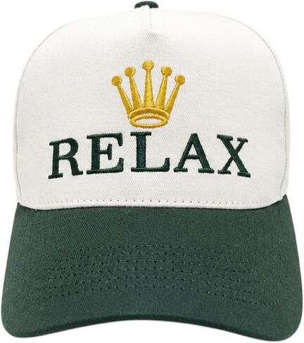 Relax Gold Crown Premium Snapback Adjustable Hat Full Suede One Size Fits Most USA Embroidery Men and Women in Kuwait