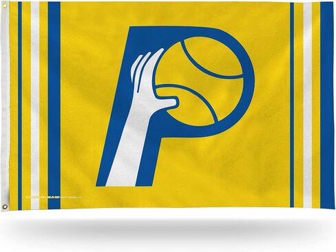 راية علم Rico Industries NBA Indiana Pacers Retro مقاس 3 × 5 بوصات علم لافتة مقاس 3 × 5 بوصات من جانب واحد - داخلي أو خارجي - ديكور منزلي in Kuwait