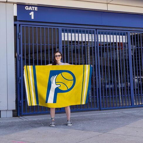 راية علم Rico Industries NBA Indiana Pacers Retro مقاس 3 × 5 بوصات علم لافتة مقاس 3 × 5 بوصات من جانب واحد - داخلي أو خارجي - ديكور منزلي in Kuwait