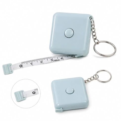 1Pcs Mini Tape Measure with Keychain 60 Inch Retractable Measuring Tapes Small Sewing Ruler Compact Portable for DIY Craft Tailor (Blue) in Saudi Arabia