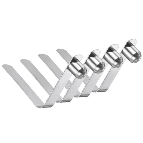PATIKIL 12 x 9mm Kayak Paddle Snaps, 4 Pack Tent Pole Clips Steel V Shaped Single Pin Push Button Spring Clips Lock Tube Pole Clips for Camping Awning, Silver Tone, 45mm Long in Kuwait