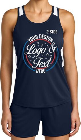 Personalized Track & Field Athletic Shirt with Name Text & Image for Women Custom Team Sportswear Racing Singlet in Kuwait