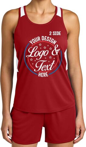 Personalized Track & Field Athletic Shirt with Name Text & Image for Women Custom Team Sportswear Racing Singlet in Kuwait