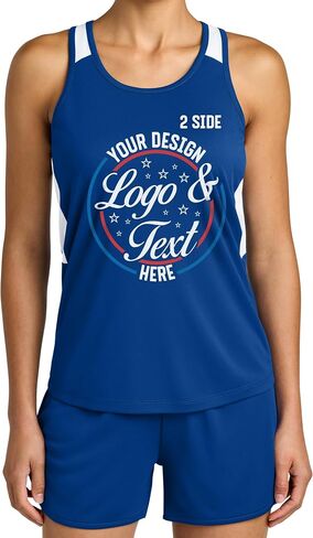Personalized Track & Field Athletic Shirt with Name Text & Image for Women Custom Team Sportswear Racing Singlet in Kuwait