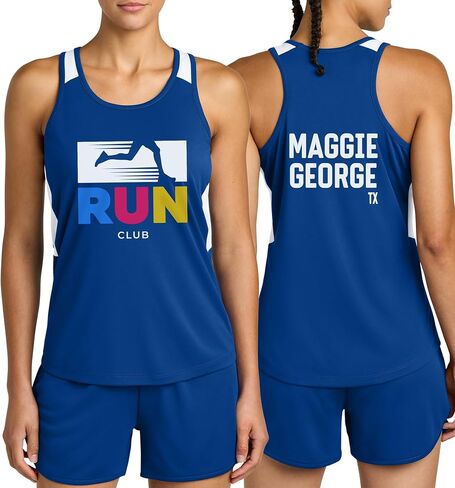 Personalized Track & Field Athletic Shirt with Name Text & Image for Women Custom Team Sportswear Racing Singlet in Kuwait