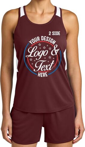 Personalized Track & Field Athletic Shirt with Name Text & Image for Women Custom Team Sportswear Racing Singlet in Kuwait
