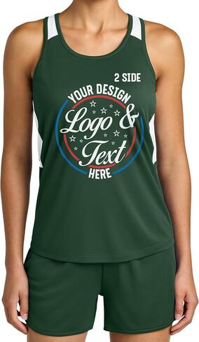 Personalized Track & Field Athletic Shirt with Name Text & Image for Women Custom Team Sportswear Racing Singlet in Kuwait