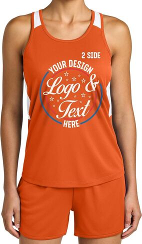 Personalized Track & Field Athletic Shirt with Name Text & Image for Women Custom Team Sportswear Racing Singlet in Kuwait
