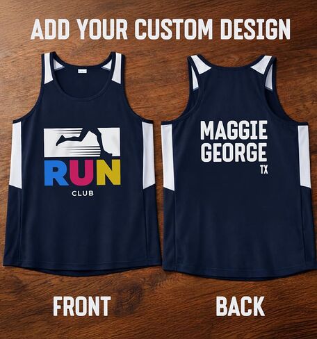 Personalized Track & Field Athletic Shirt with Name Text & Image for Women Custom Team Sportswear Racing Singlet in Kuwait