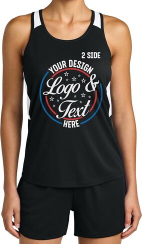 Personalized Track & Field Athletic Shirt with Name Text & Image for Women Custom Team Sportswear Racing Singlet in Kuwait