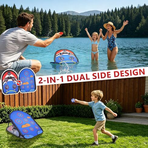 لعبة Pool Cornhole، ألعاب حمام السباحة العائمة مزدوجة الجوانب من AYAMAYA ولعبة الجولف اللزجة للمياه والأرض ذات الاستخدام المزدوج، مجموعة لوحة ثقب الذرة المائية بطول 2 × 3 أقدام مع أحجار تخطي وكرات لزجة لألعاب الفناء الخلفي للعائلة in Kuwait