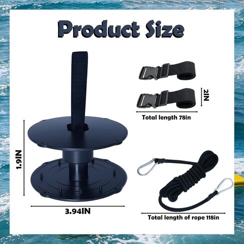 4 Sets Floating Water Mat Tether Kit, Floating Mat Grommet Kit, Floating Mat Tether Kit with 118inch Elastic Rope, 2 Stainless Steel Hooks, 2 Floating Mat Straps for All Foam Water Pads in Kuwait
