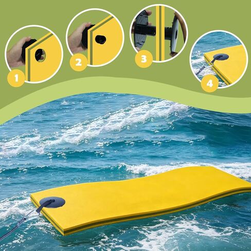 4 Sets Floating Water Mat Tether Kit, Floating Mat Grommet Kit, Floating Mat Tether Kit with 118inch Elastic Rope, 2 Stainless Steel Hooks, 2 Floating Mat Straps for All Foam Water Pads in Kuwait