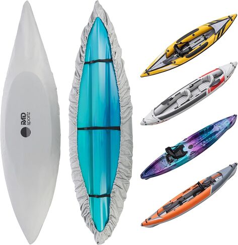 غطاء RAD Sportz Kayak للقوارب من 10.8 إلى 12 قدم، أو لوح التجديف، أو SUP، أو القارب - أغطية قوارب الكاياك شديدة التحمل مقاومة للماء 420D للتخزين الخارجي أو الداخلي - ملحقات لوح التجديف in Kuwait