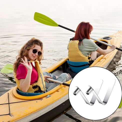 8 قطع مشابك زنبركية لمجداف الكاياك، مشابك عمود الخيمة على شكل حرف V - مشابك زر ضغط من الفولاذ المقاوم للصدأ - مشابك زنبركية لزر ضغط عمود الخيمة - مشابك دبوس قفل الأنبوب لعمود خيمة التخييم مجداف الكاياك in Kuwait