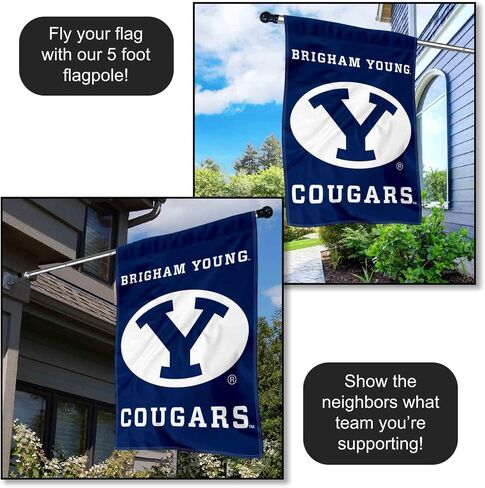 علم البيت BYU Cougars بيضاوي على شكل حرف Y مزدوج الجوانب in Kuwait