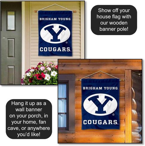 علم البيت BYU Cougars بيضاوي على شكل حرف Y مزدوج الجوانب in Kuwait