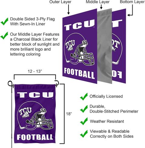 Texas Christian Horned Frogs Football Helmet Garden Flag in Kuwait