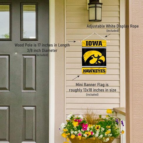 College Flags & Banners Co. Iowa Hawkeyes Mini Small Banner and Banner Pole Bundle in Kuwait