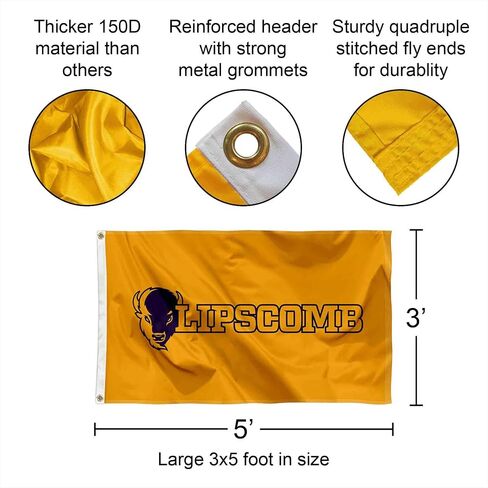 College Flags & Banners Co. Lipscomb Bison Wordmark 3x5 Grommet Flag in Kuwait