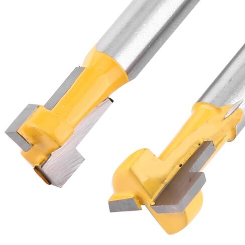 Ymiko T Slot Router 2pcs Yellow T Slot Cutter Router Bit Set for 3/8" & 1/2" Cutting , 1/4" Shank, Ideal for Wood Slotting & Electric Trimmers in Kuwait